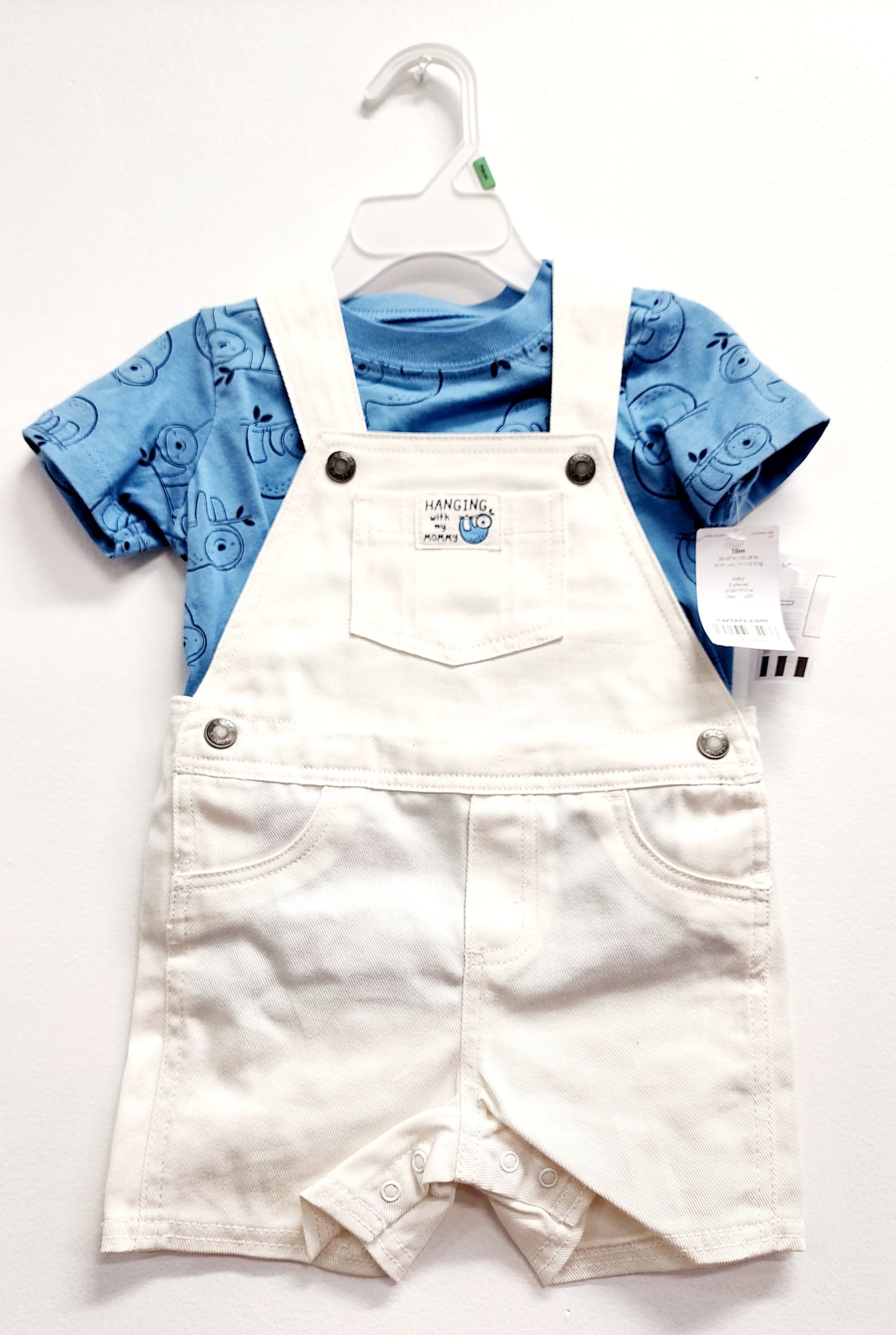 NEW Boys 18 months Blue Carters overall set