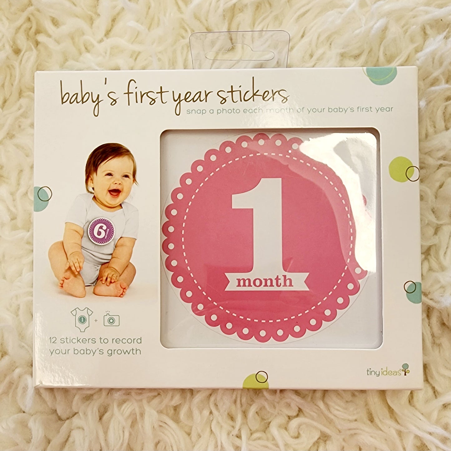 NEW Babys pink first year stickers