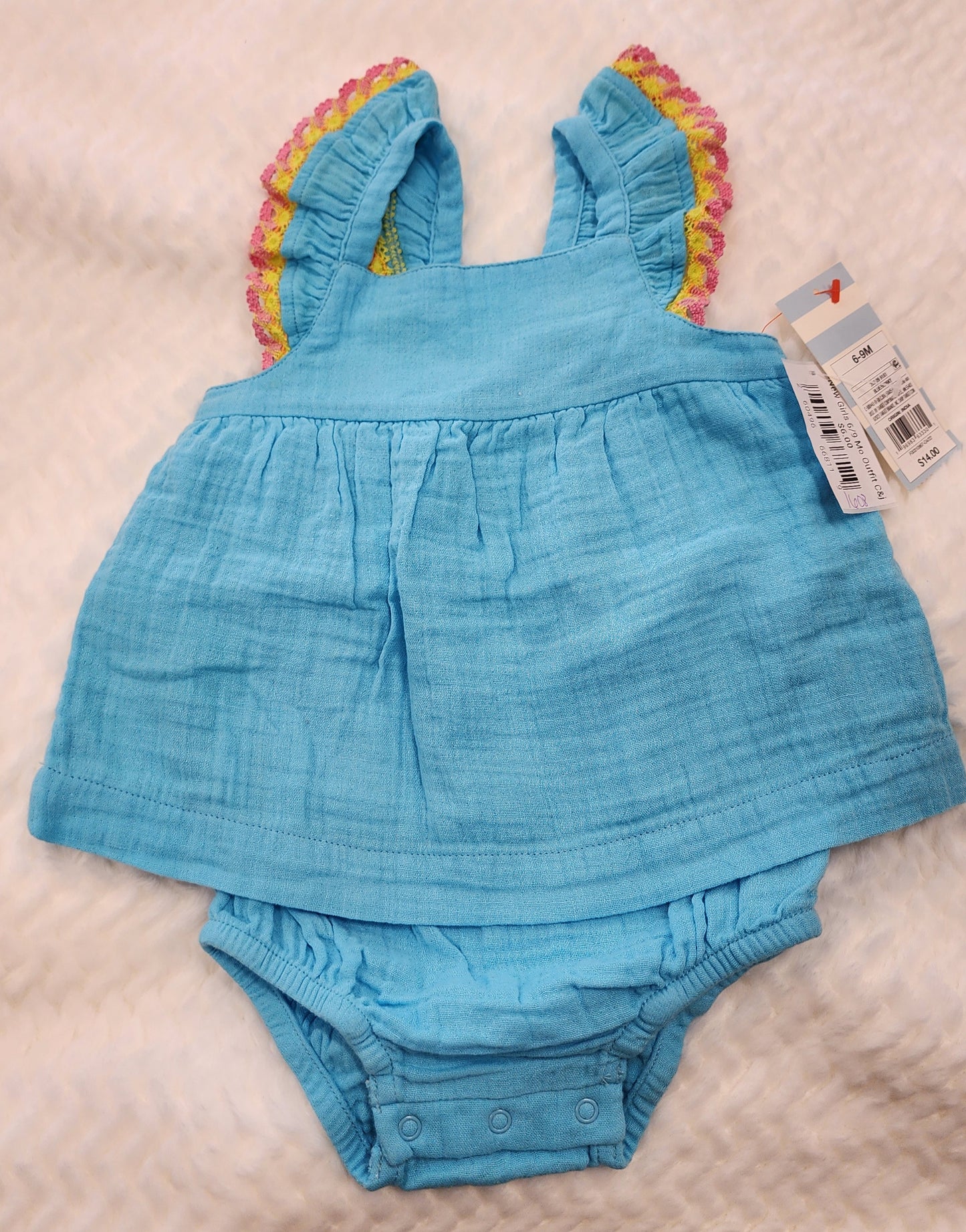NEW Girls 6/9 month blue Cat & Jack outfit