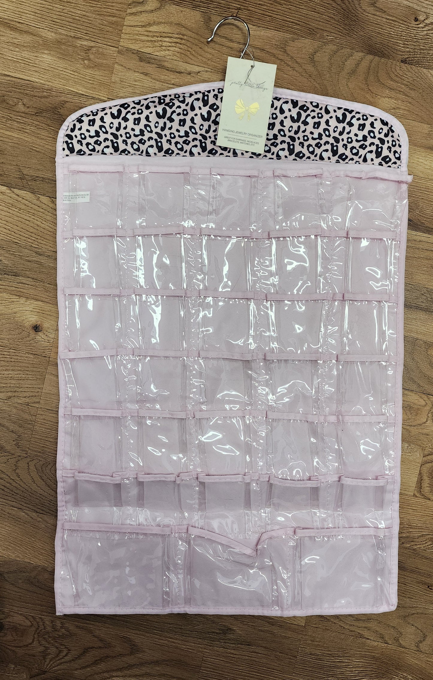 NEW Pretty little things pink animal print double sided bow & item organizer