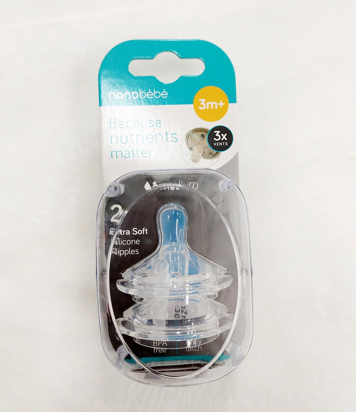 NEW Nanobebe 2pk extra soft medium flow bottle nipples