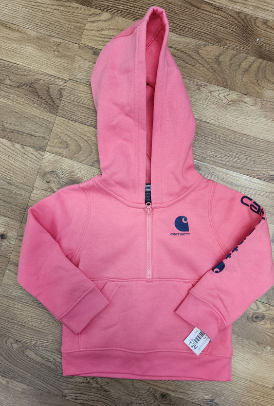 Girls 18 month Pink Carhartt half zip hoodie