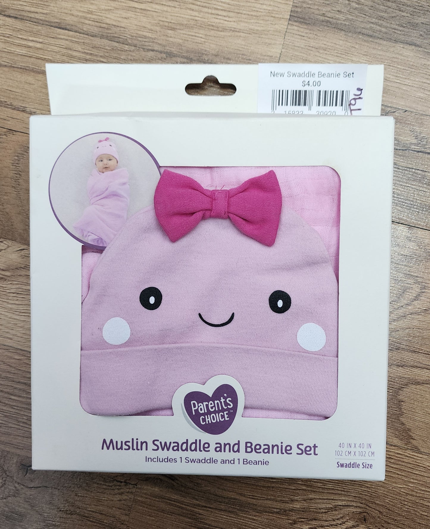 NEW Pink swaddle/beanie set
