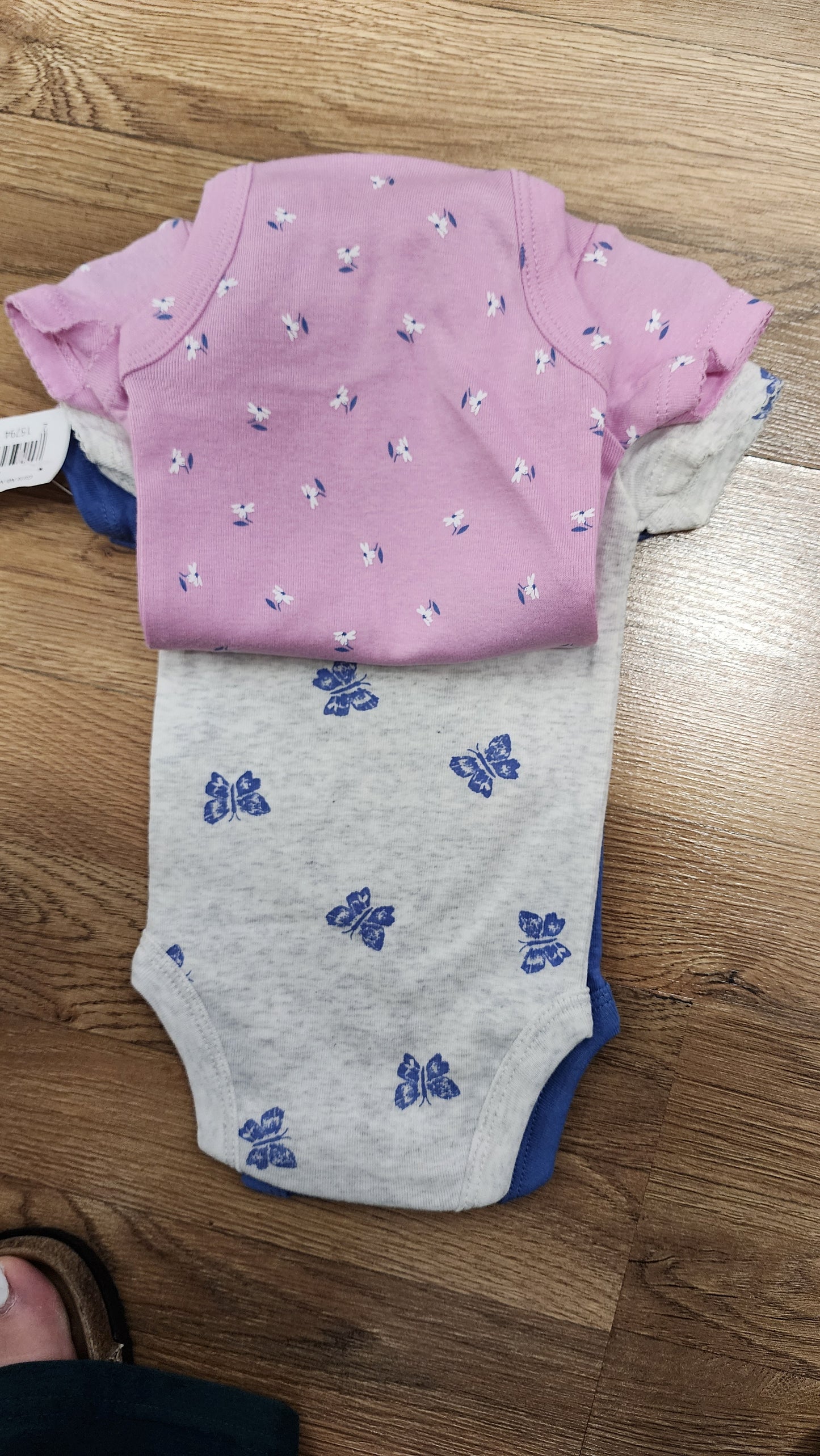 NEW Girls newborn 3 pack onesies child of mine butterflies