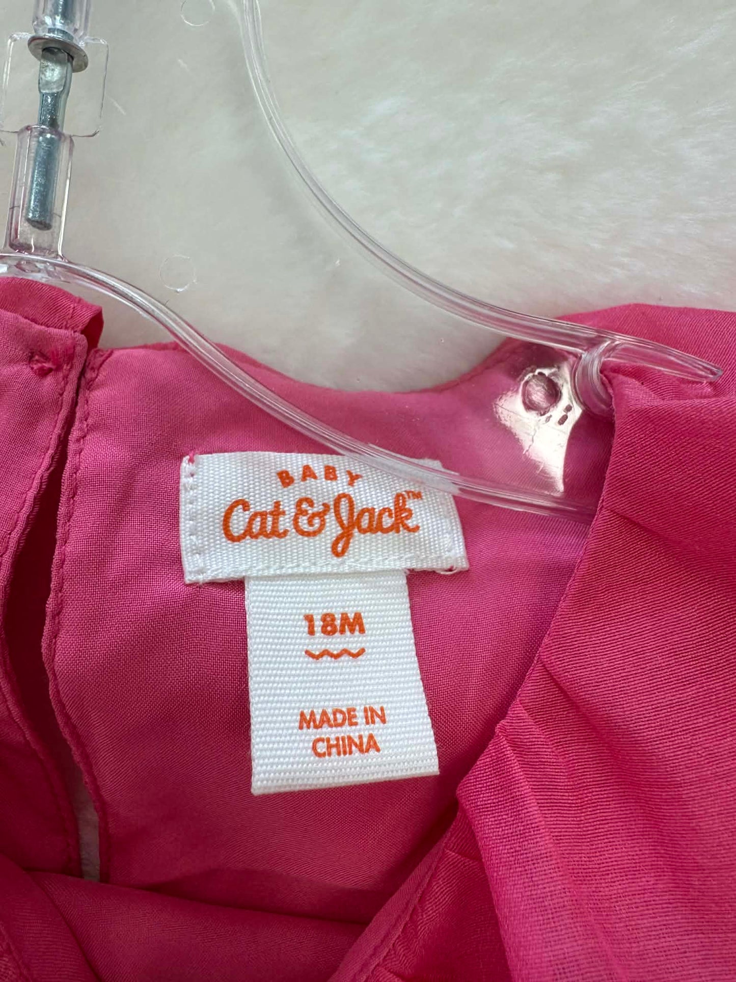 Girls 18 month Pink cat & jack spring  ruffle tiered flutter short sleeve dress