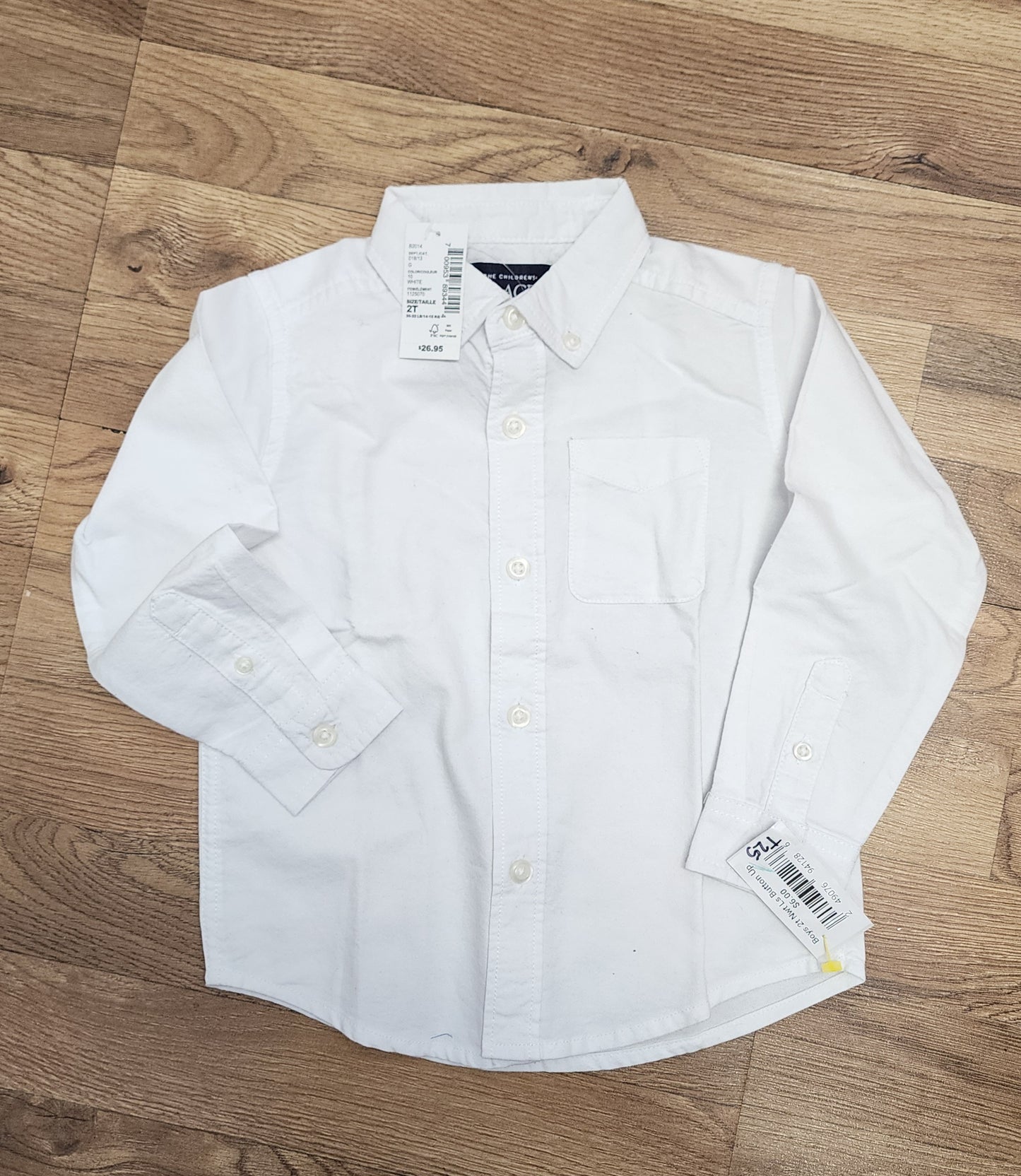 NEW Boys 2t White Children's place long sleeve button up