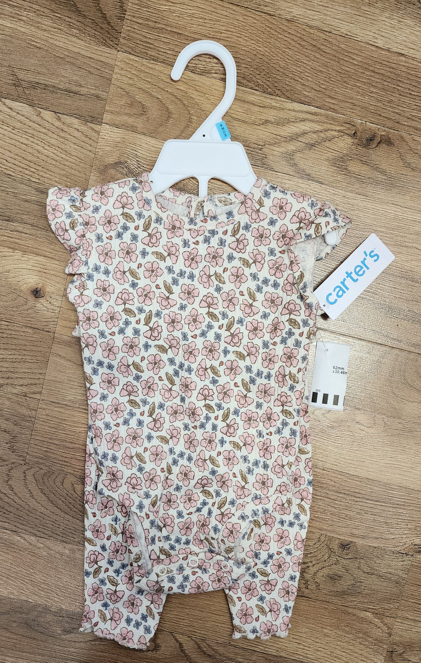 NEW Girls 6 month 2 piece floral bodysuit set with pants Carters