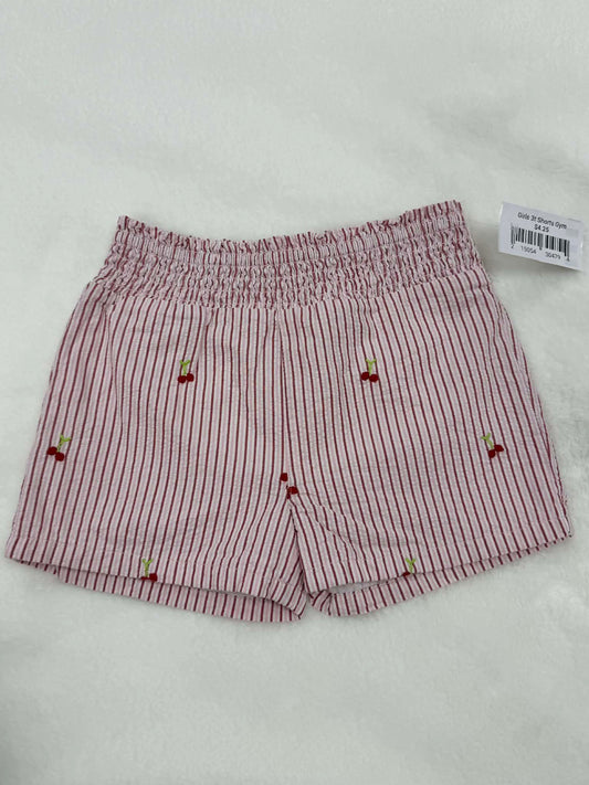 Girls 3t Gymboree Embroidered Cherry Seersucker Pull On Shorts - Sweet Summer - Pink