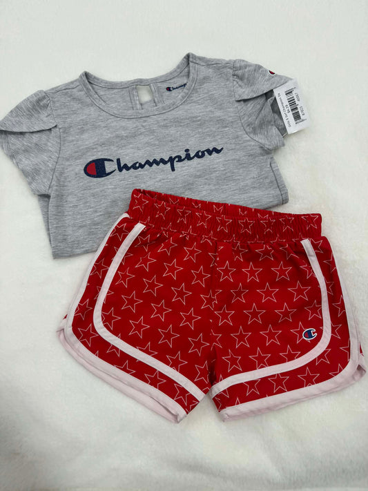 Girls 5t Champion set red white and blue athletic