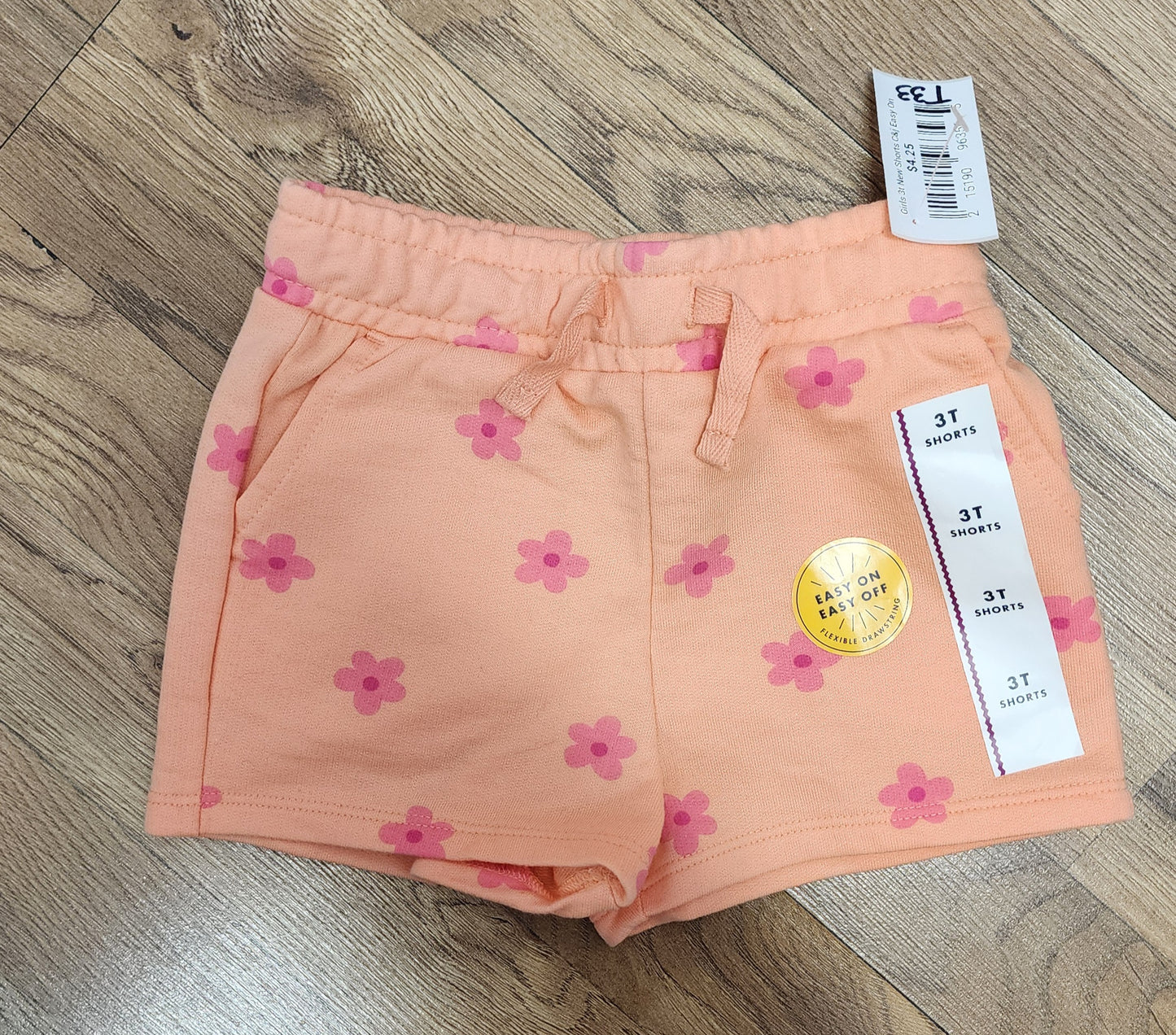 NEW Girls 3t orange and pink Cat & jack easy on shorts