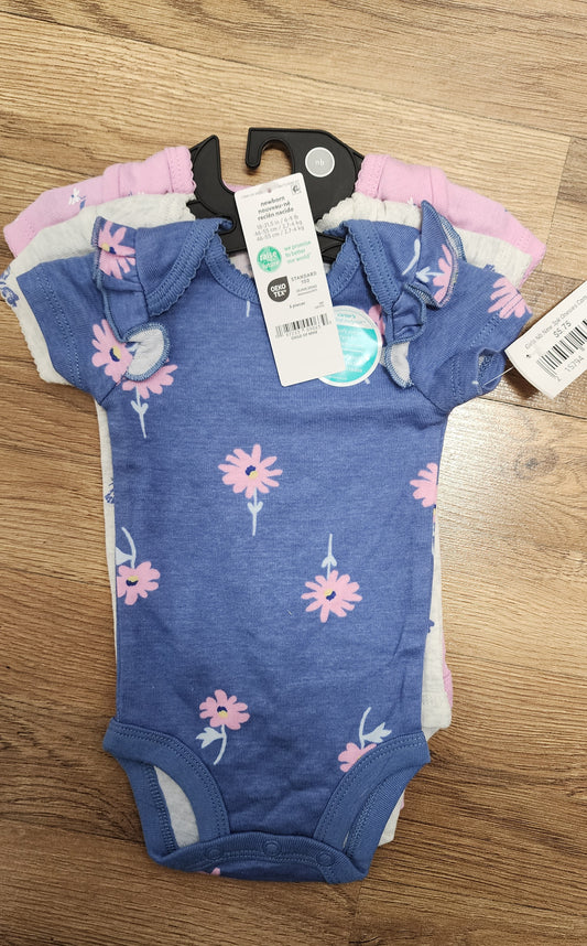 NEW Girls newborn 3 pack onesies child of mine butterflies