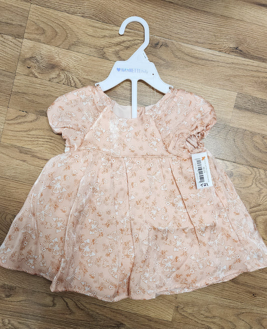 Nwot Girls 3/6 month Pink Nannette Baby dress